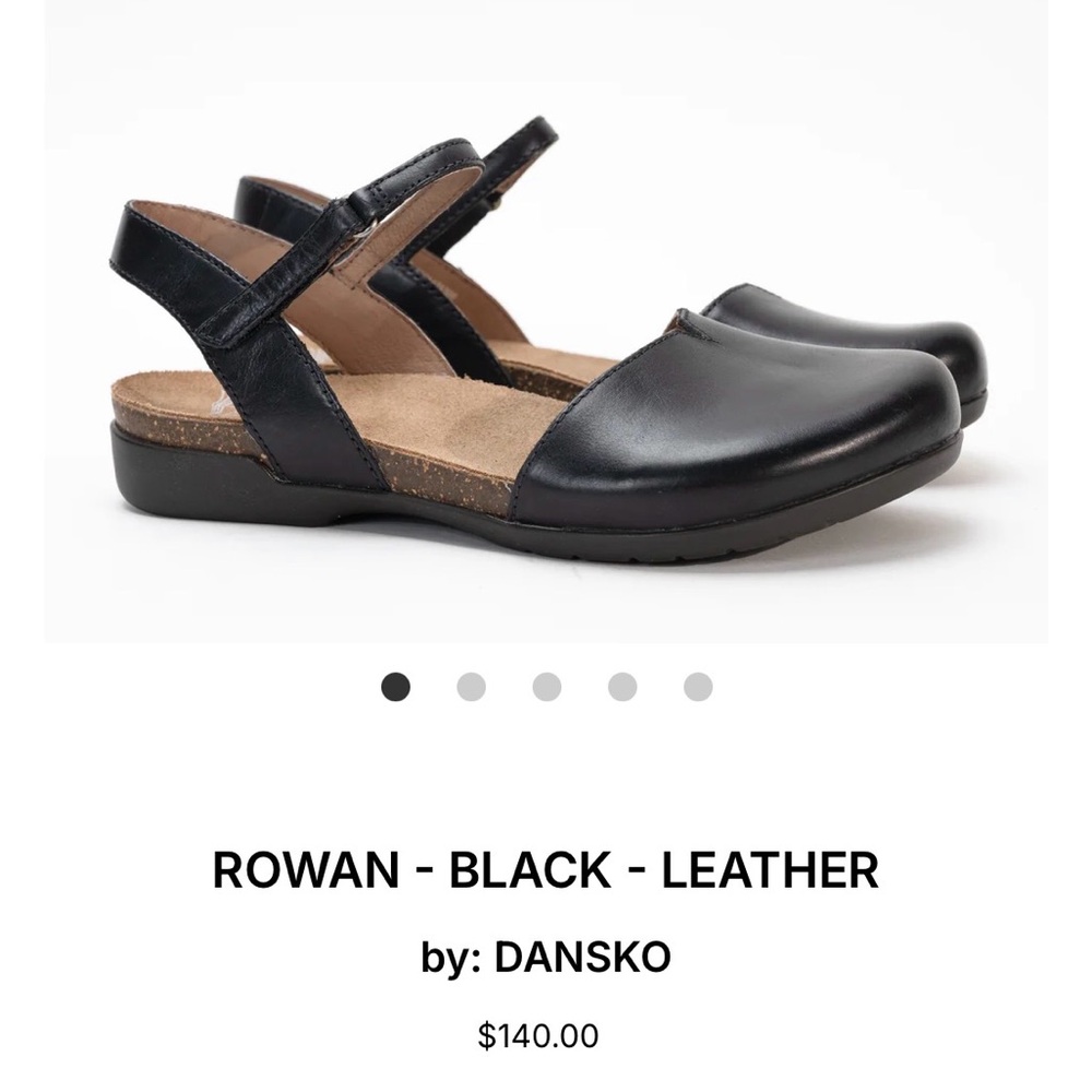 Dansko Rowan Black Leather Slingback Sz 36